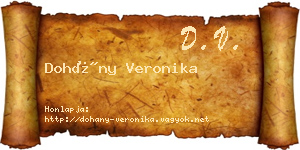 Dohány Veronika névjegykártya