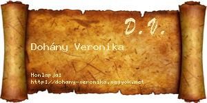 Dohány Veronika névjegykártya